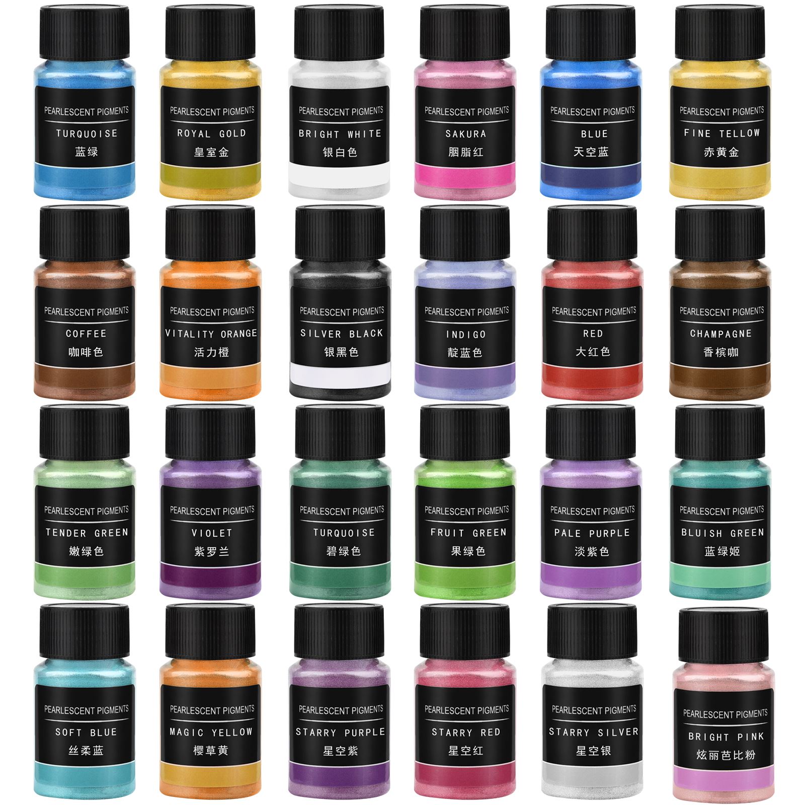 Resin Pigment Powder - Polvo nacarado de 24 colores, relleno