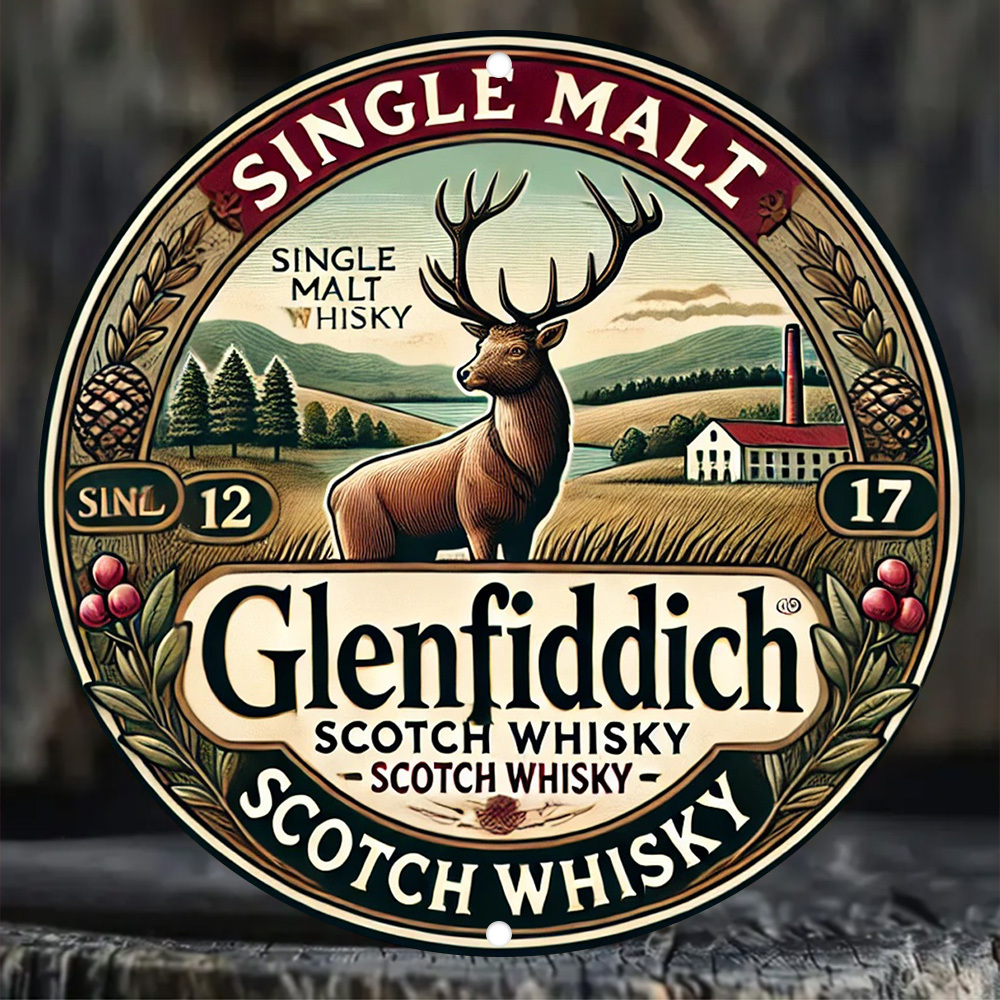 Art Craft Movement - 2D plano, Glenfiddich Scotch whisky letrero