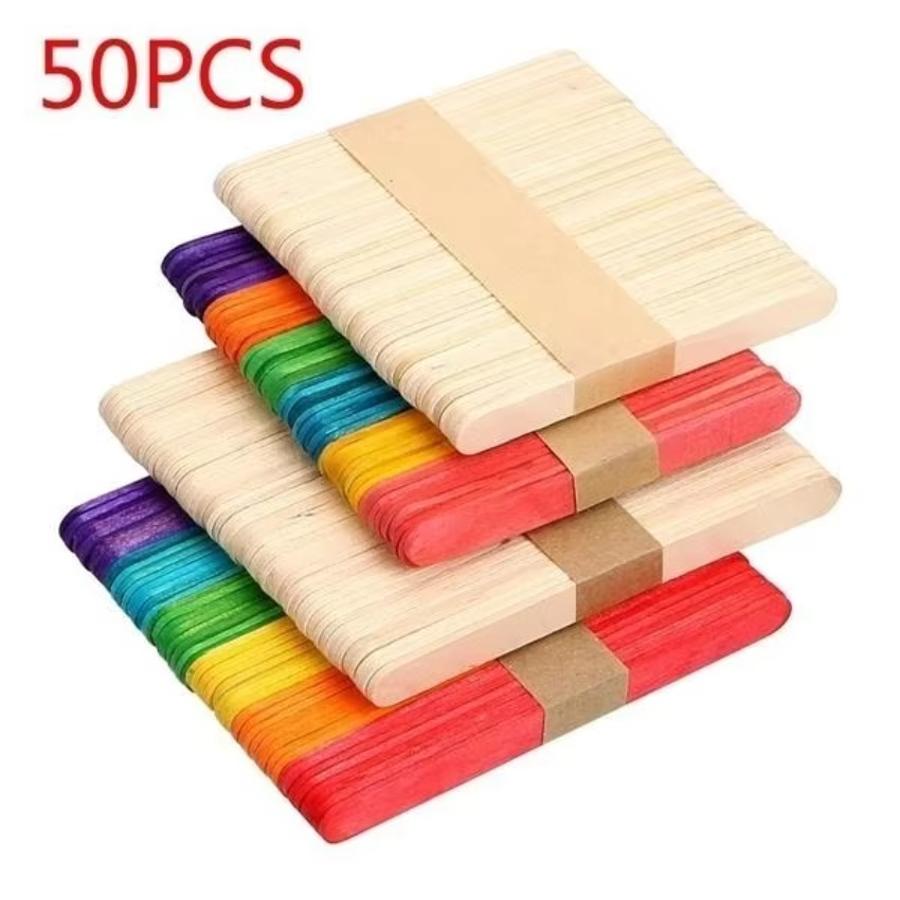 Art Craft With Ice Cream Stick - Lote de 50 Palitos de Madera
