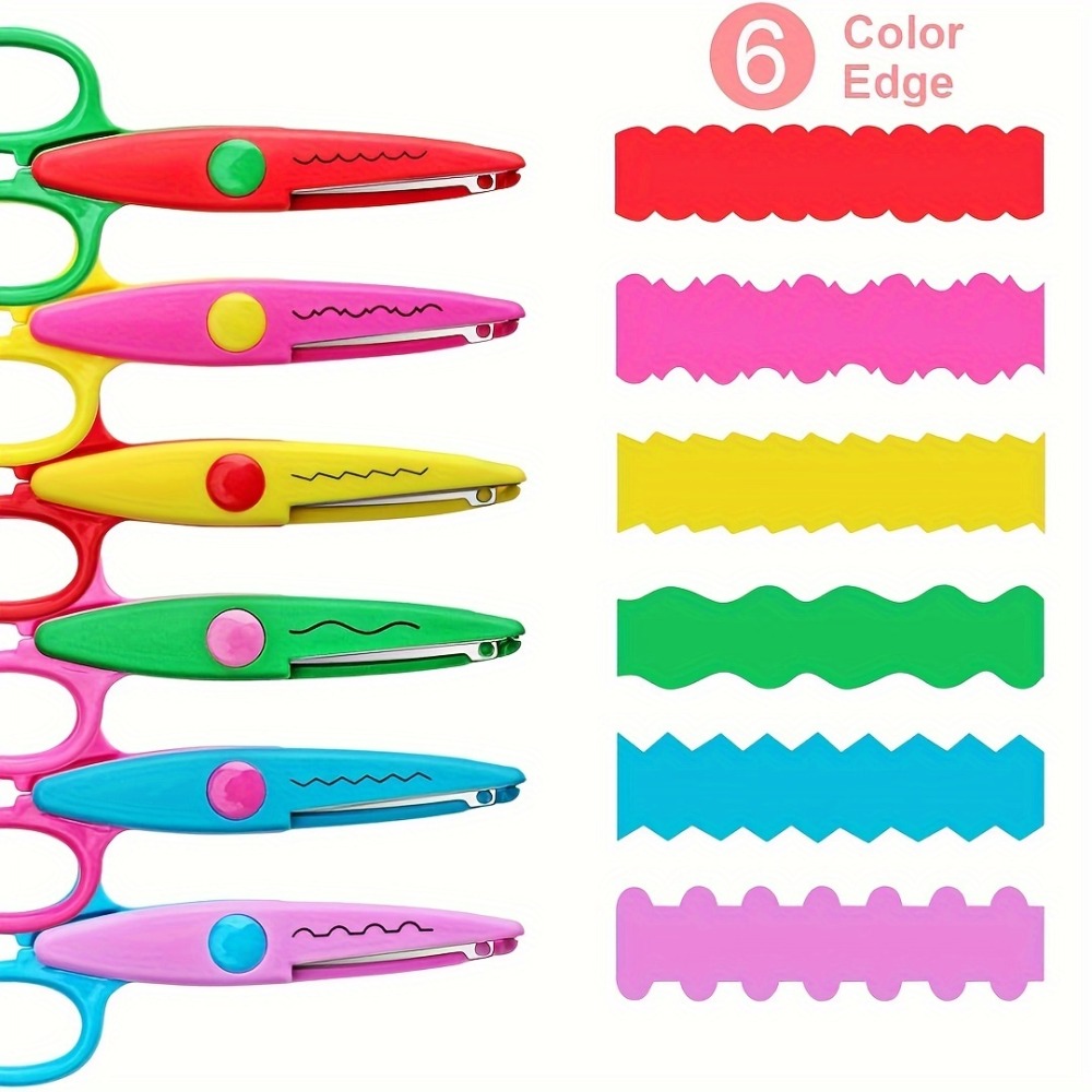 Art Craft For Toddlers - 6 unids/set tijeras onduladas decorativas-tijeras artesanales
