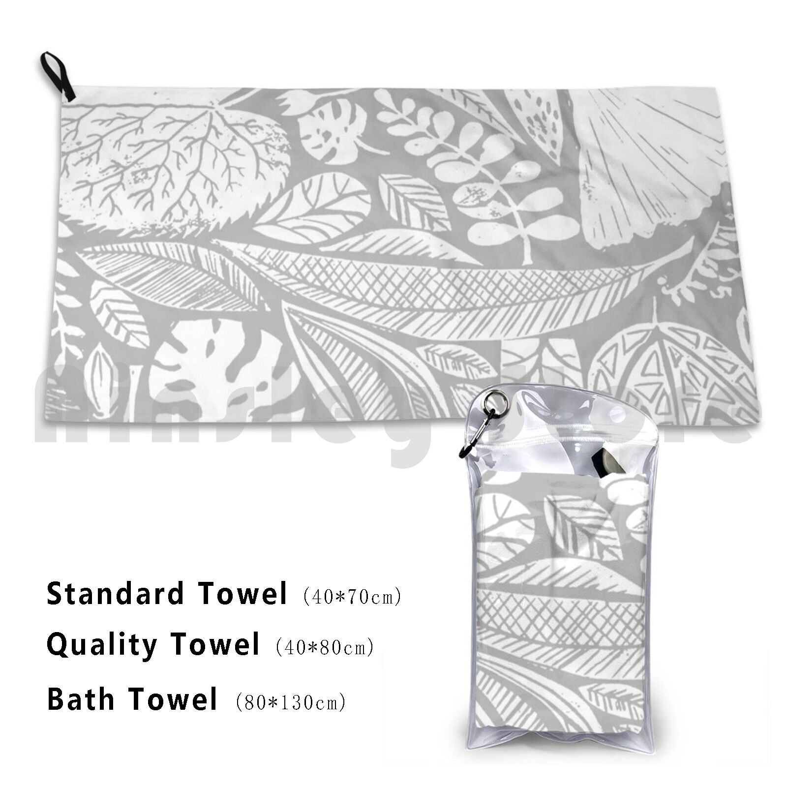 Lino Printing Block - Toalla de baño personalizada natural moderna
