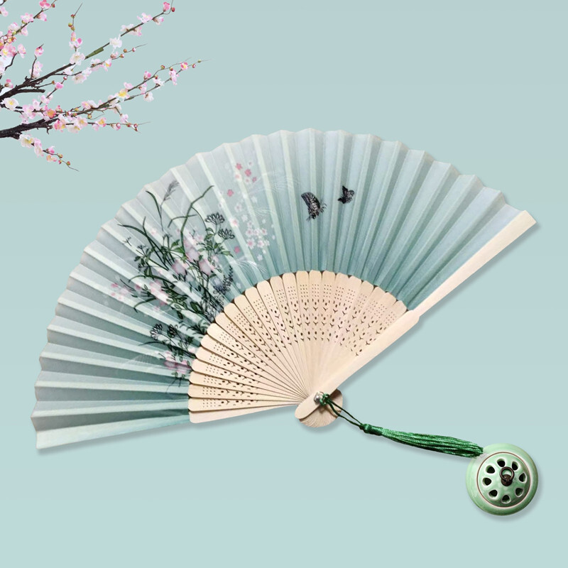 Abanico plegable de seda china - Art Craft Video reseña y precio