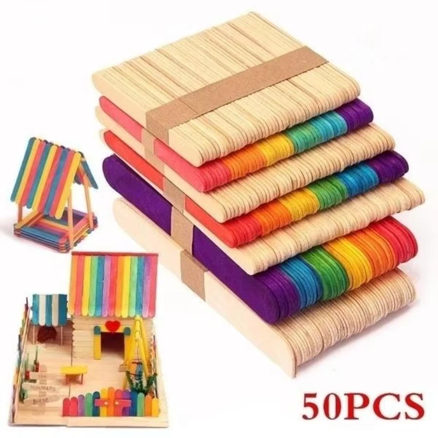 Lote de 50 Palitos de Madera d - Art Craft With Ice Cream Stick reseña y precio