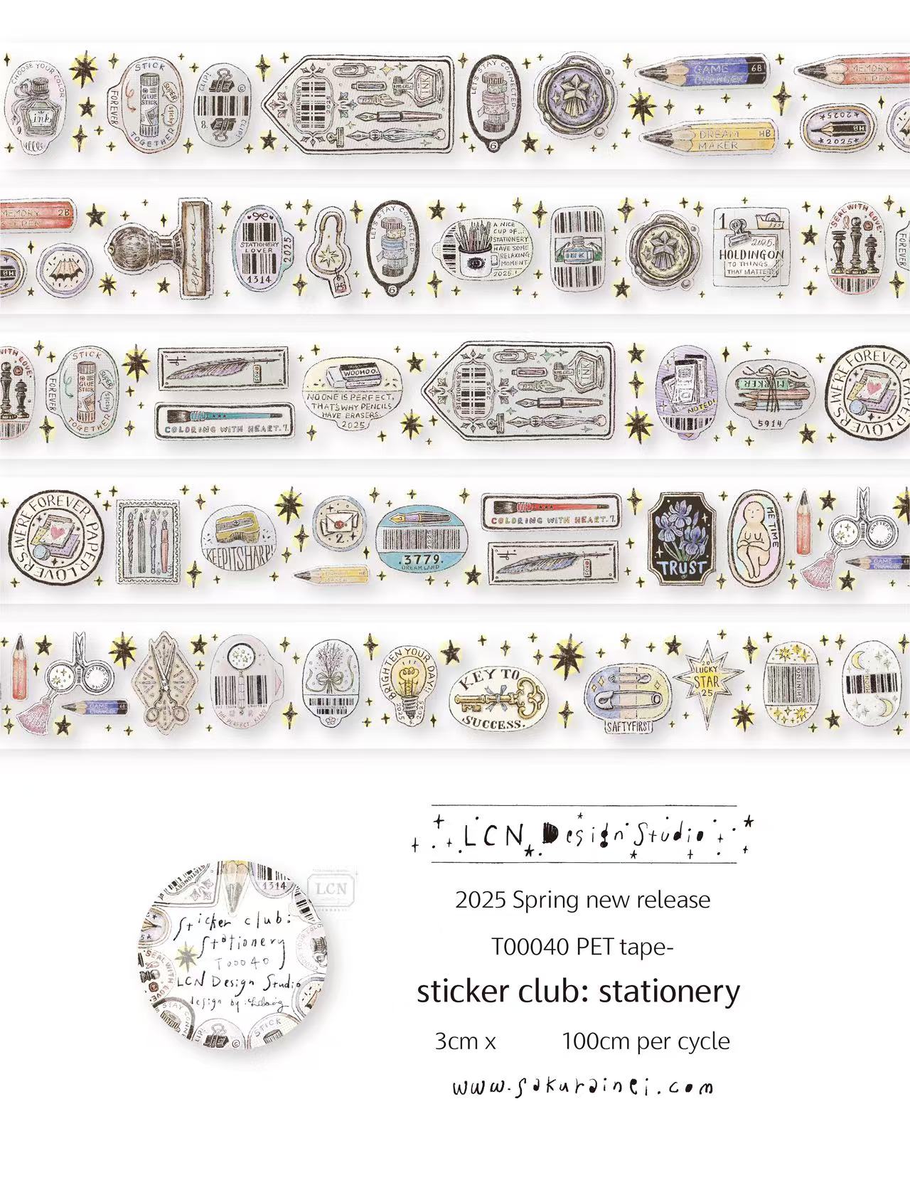 1 bucle LCN pegatina Vintage C - Washi Tape Rolls reseña y precio
