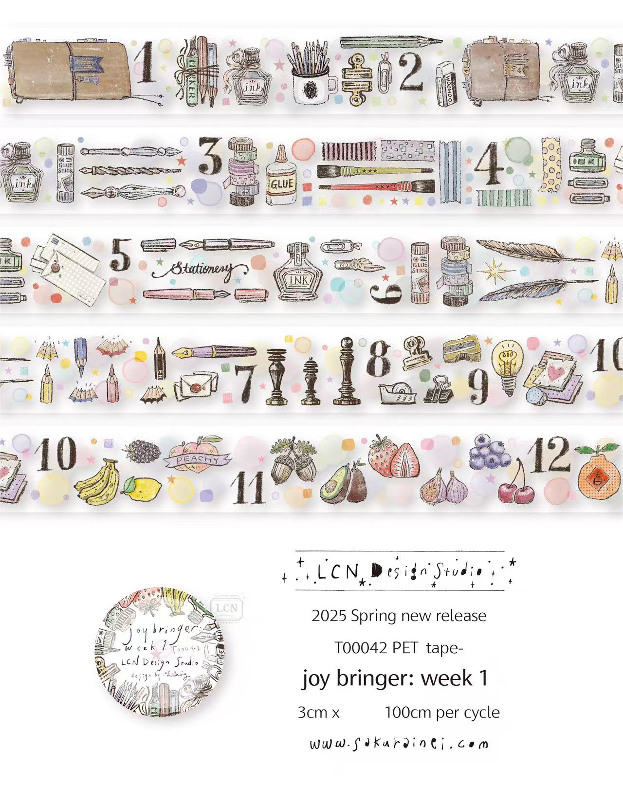 1 bucle LCN pegatina Vintage C - Washi Tape Rolls reseña y precio