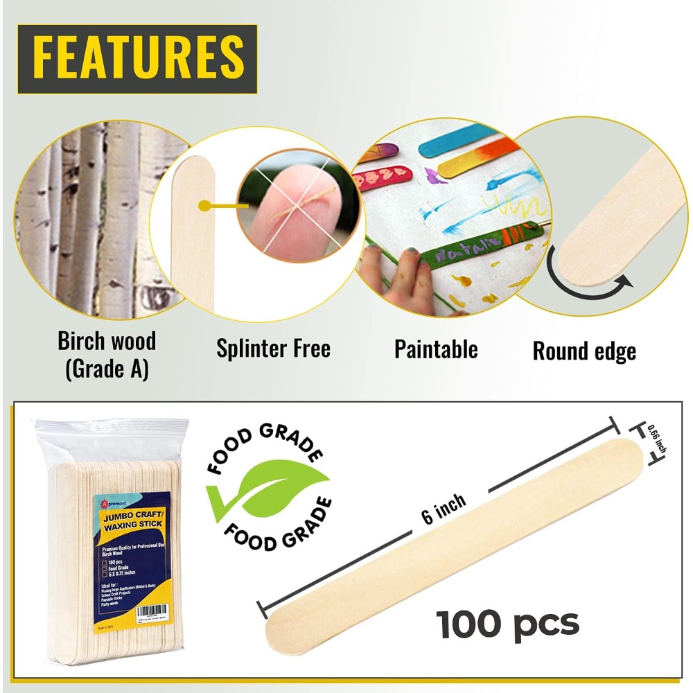 Apremont 100 Palitos de Madera - Art Craft Jumbo reseña y precio